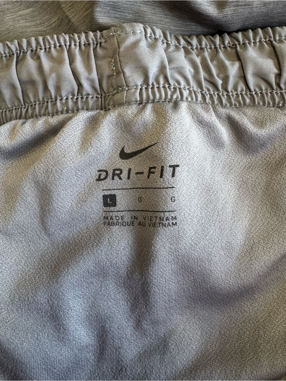 Nike Dri-FIT Running Shorts Womens L Gray Athletic Elastic Waist Lightweight - Picture 4 of 8